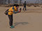 Peng Liyuan taking photos of "structured sand" at the Jieshi rocks -  Suizhong, Huludao, Liaoning